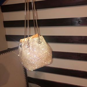 Luxury Rinestone Bucket Bag (Gold Mini Size)